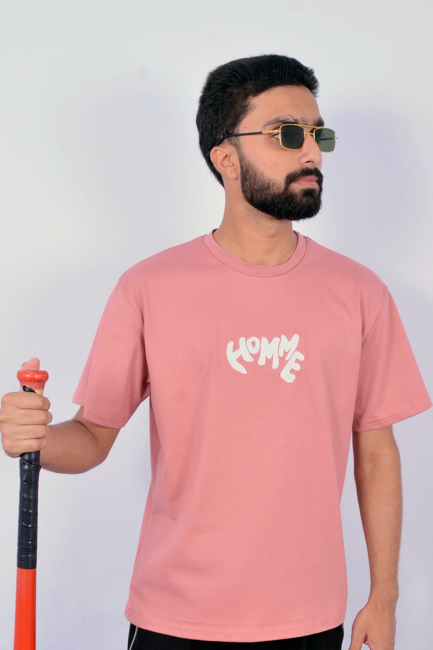 ‘Homme’ Baby Pink Cotton Shirt