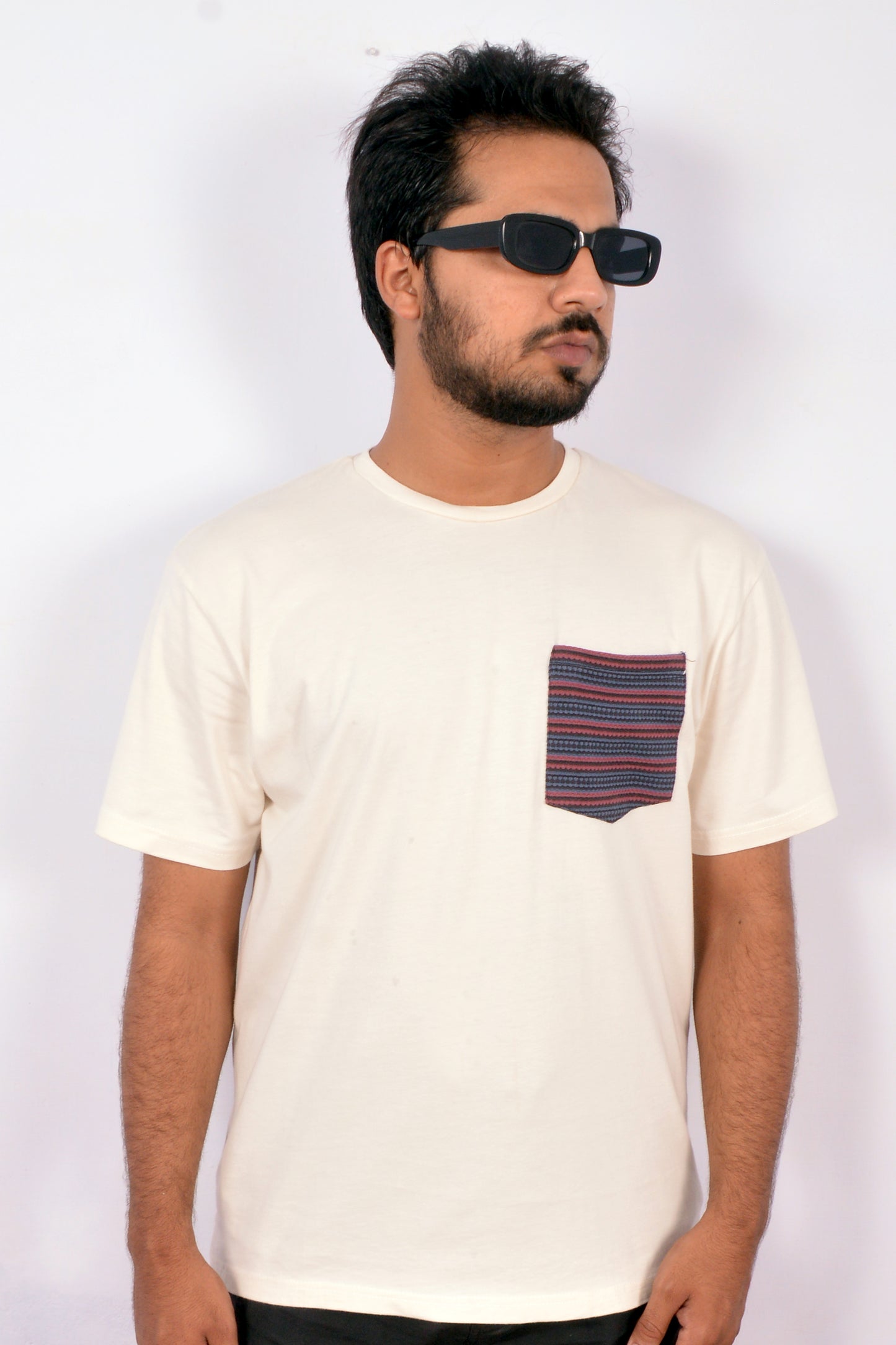 White Cotton Shirt with Pocket