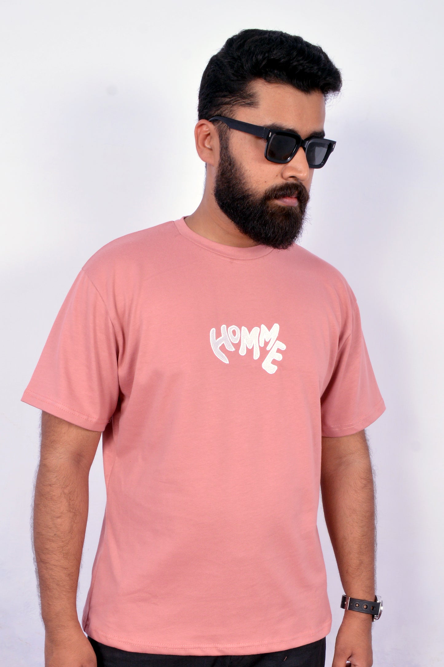 ‘Homme’ Baby Pink Cotton Shirt